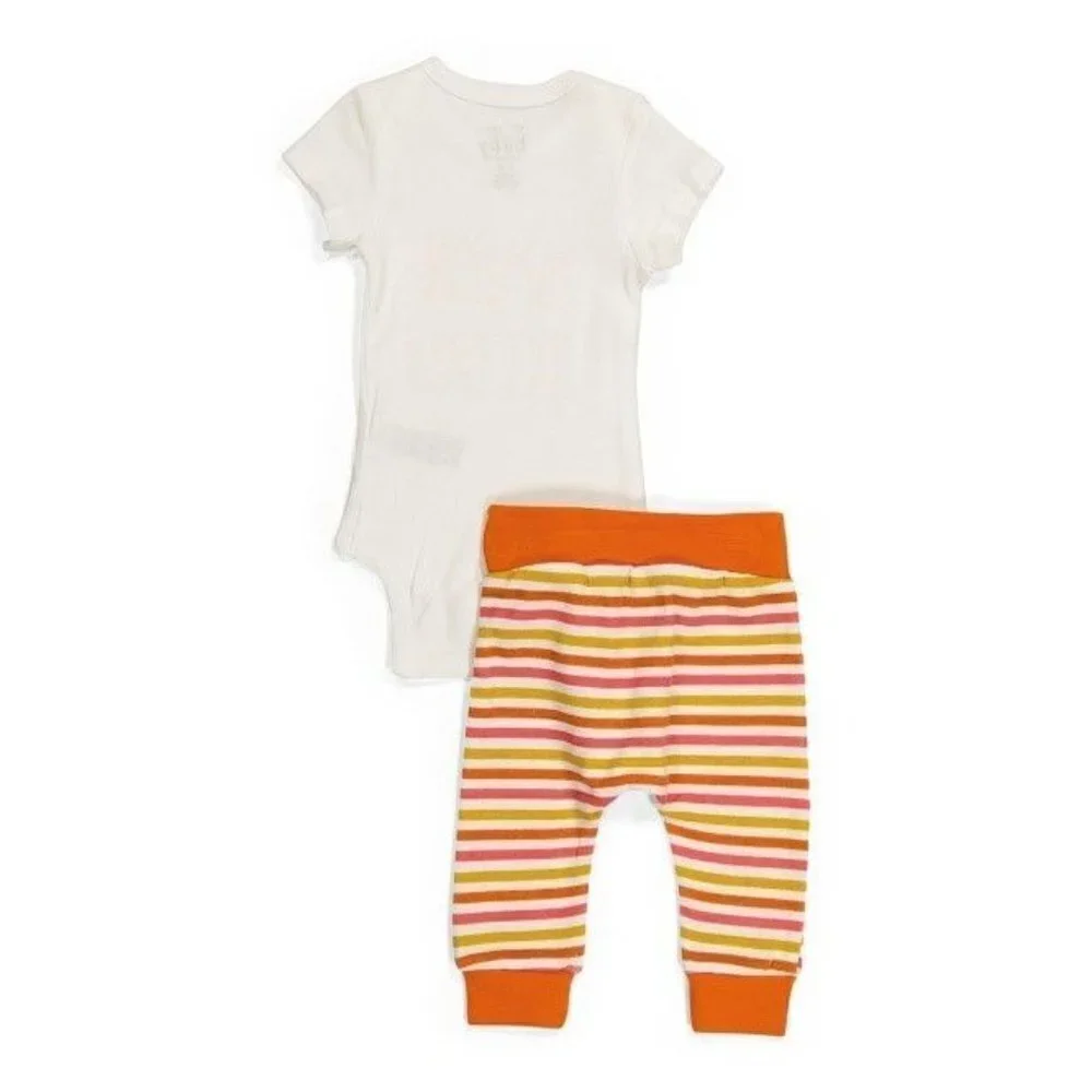 AE DUNN Pumpkin Spice Baby Infant Pant Set With Hat Baby Size 6-9M